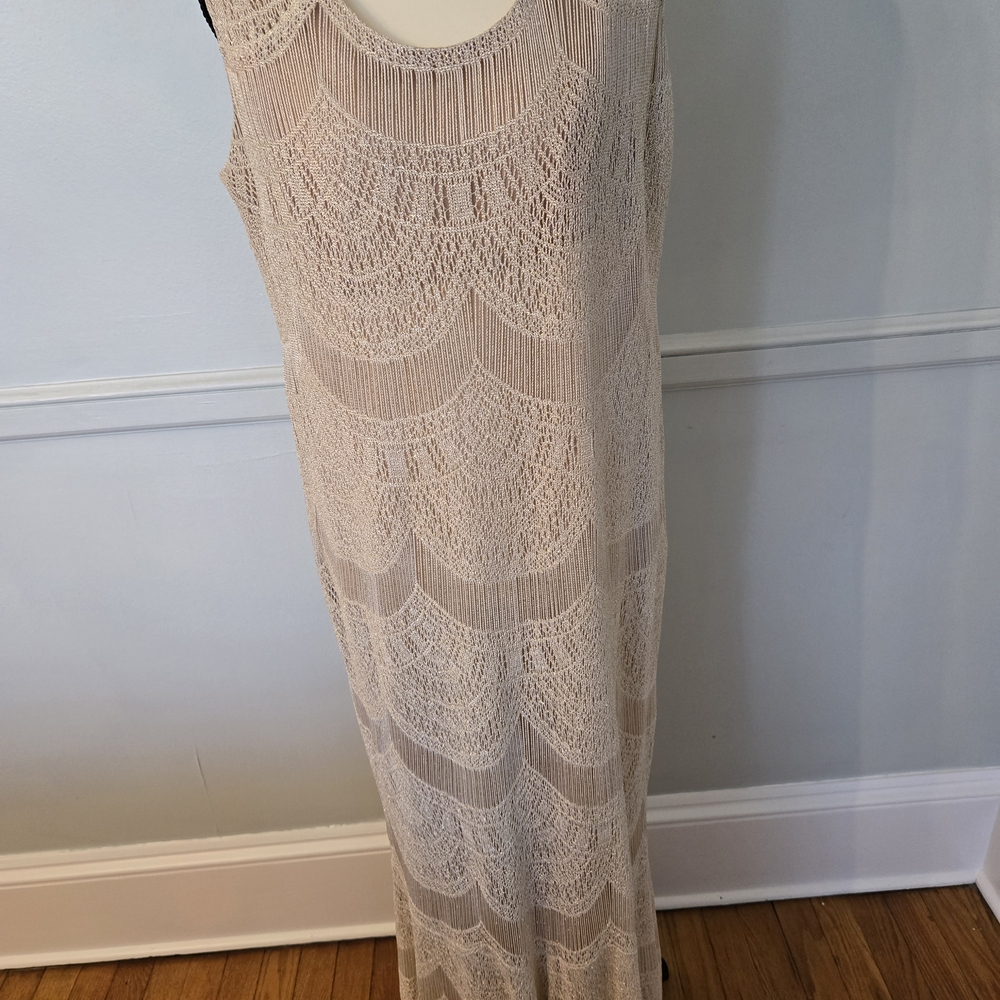 Elegant Cream Lace Midi Dress
